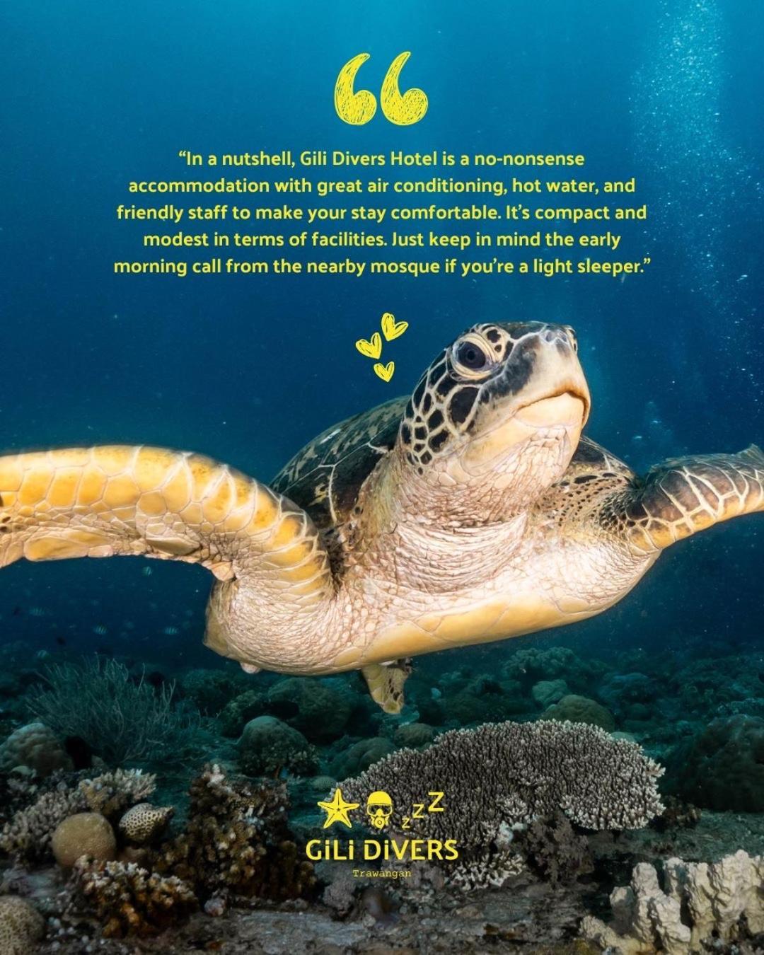 Gili Divers Hotel Гили Траванган Экстерьер фото